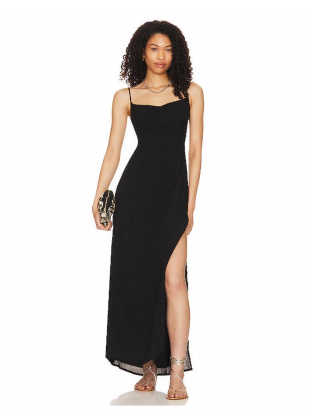 REVOLVE Indah Zera Maxi Dress black open back size XS